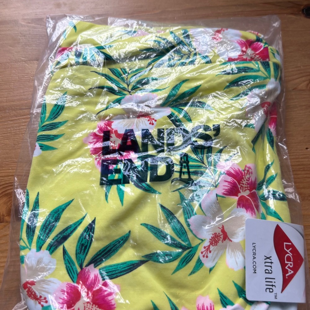 NEW Lands End Womens Size‎ 16 Retro High Waisted Bikini Bottoms Floral yellow - Picture 7 of 12